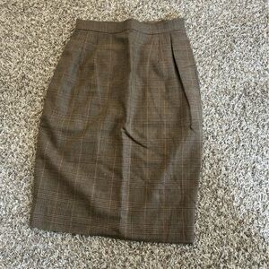 Vintage Carolyne Roehm Plaid Wool Skirt